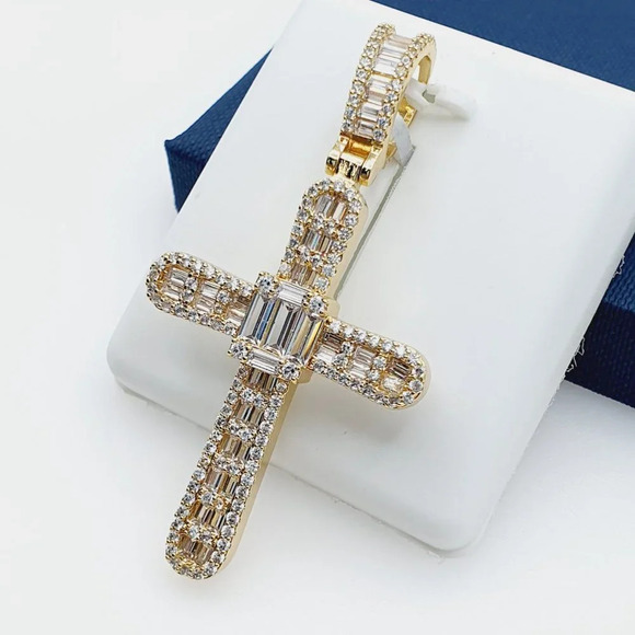 14K Gold Plated Cubic Zircon Pendant, EVBRS512 - Picture 2 of 9